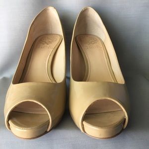 Vince Camuto "Kiley" Peep Toe Nude Pumps 7.5